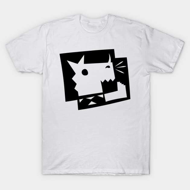 Cute Rhinoceros Doodle Art T-Shirt by VANDERVISUALS